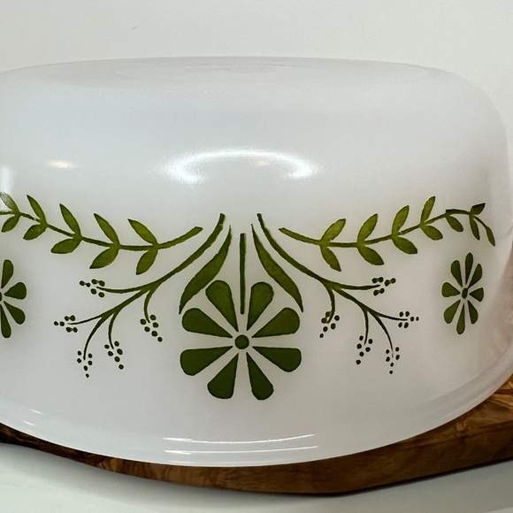 Vintage Jeannette Glasbake White Green Daisy 1 ½ Qt Casserole Dish #J2600 USA - Picture 11 of 16